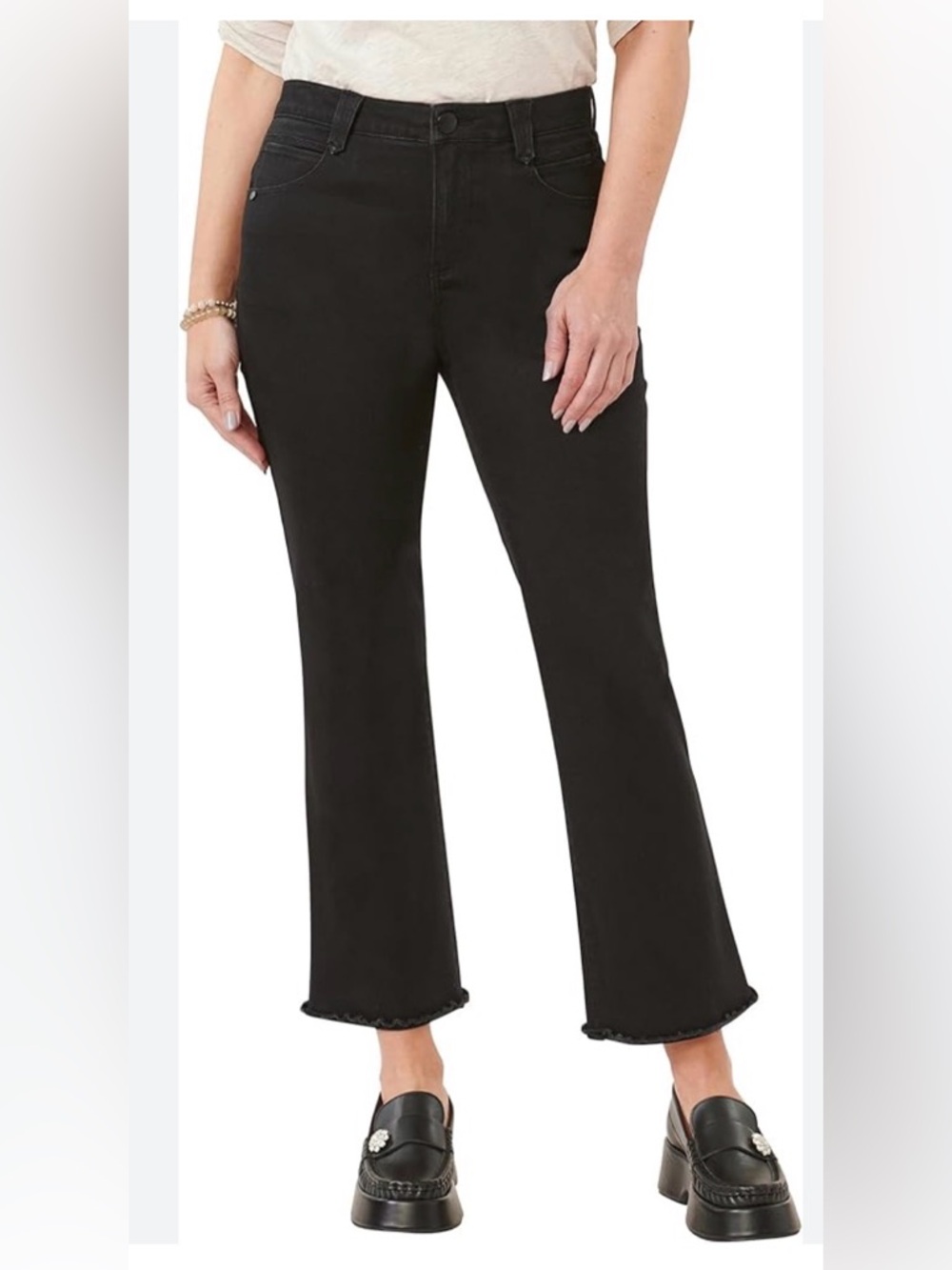 NWT Democracy Black cropped Itty Bitty Flare size 14
